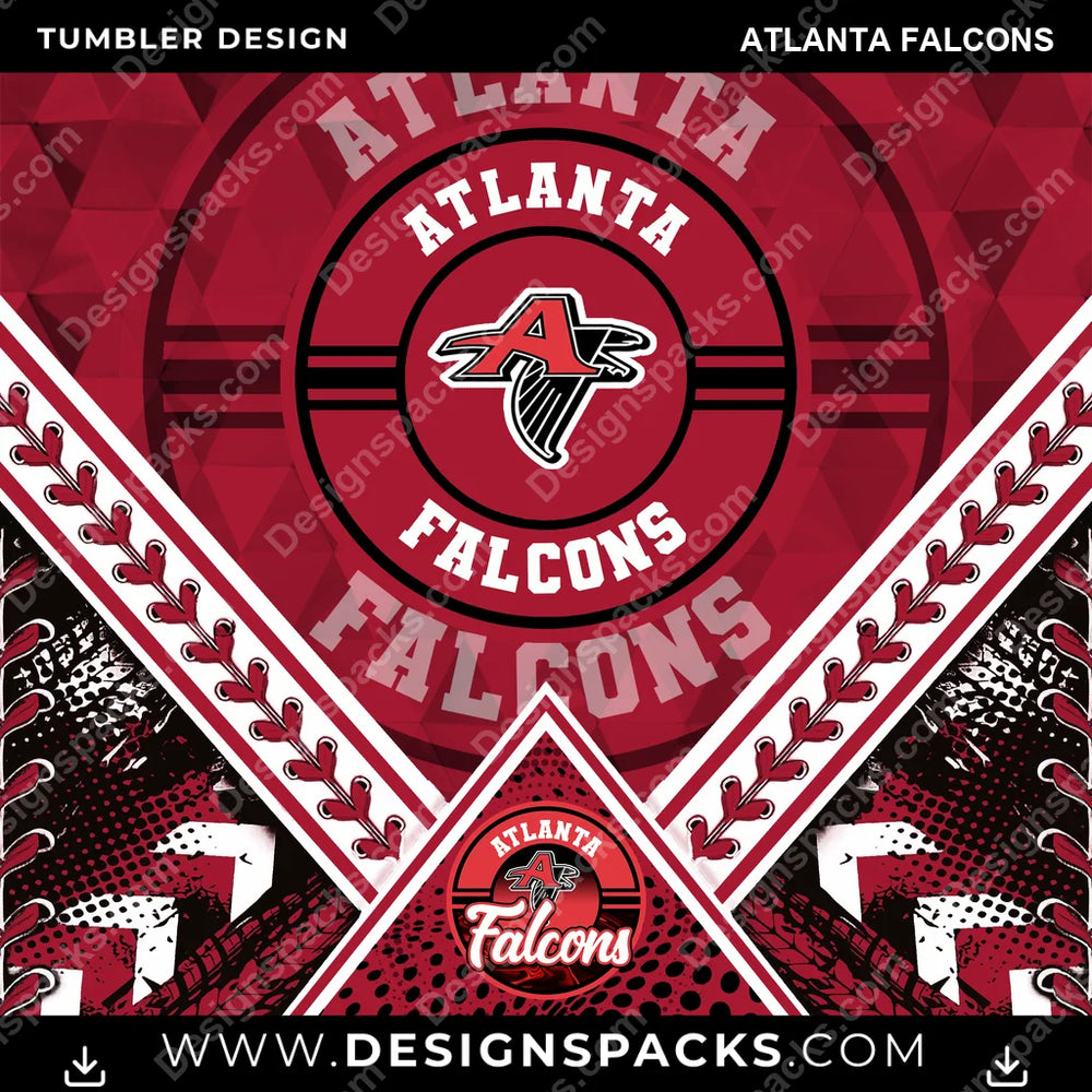 Football Diamond Atlanta Falcons NFL Football Tumbler Digital Wrap Design Download