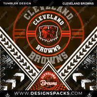 Load image into Gallery viewer, Football Diamond Cleveland Browns NFL Football Tumbler Digital Wrap Design Download
