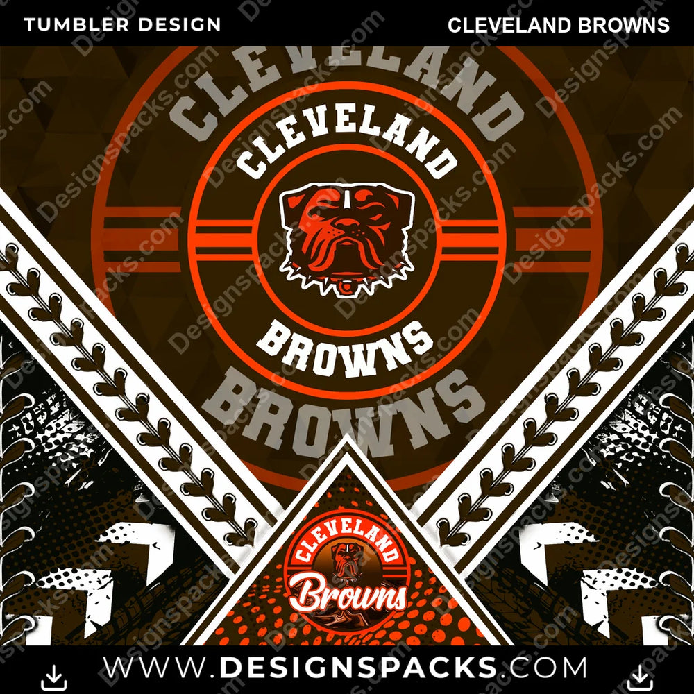 Football Diamond Cleveland Browns NFL Football Tumbler Digital Wrap Design Download