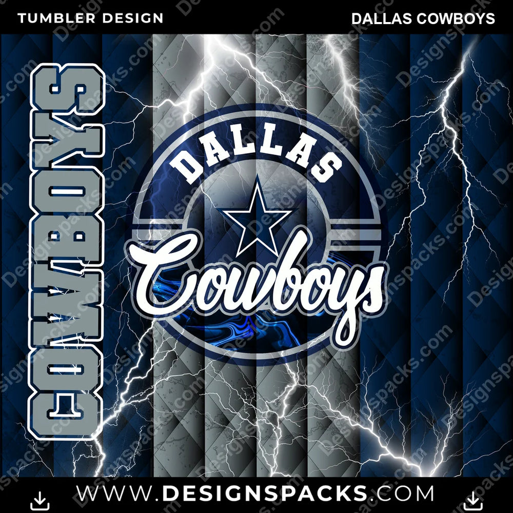 Football Diamond Dallas Cowboys NFL Football Tumbler Digital Wrap Design Download