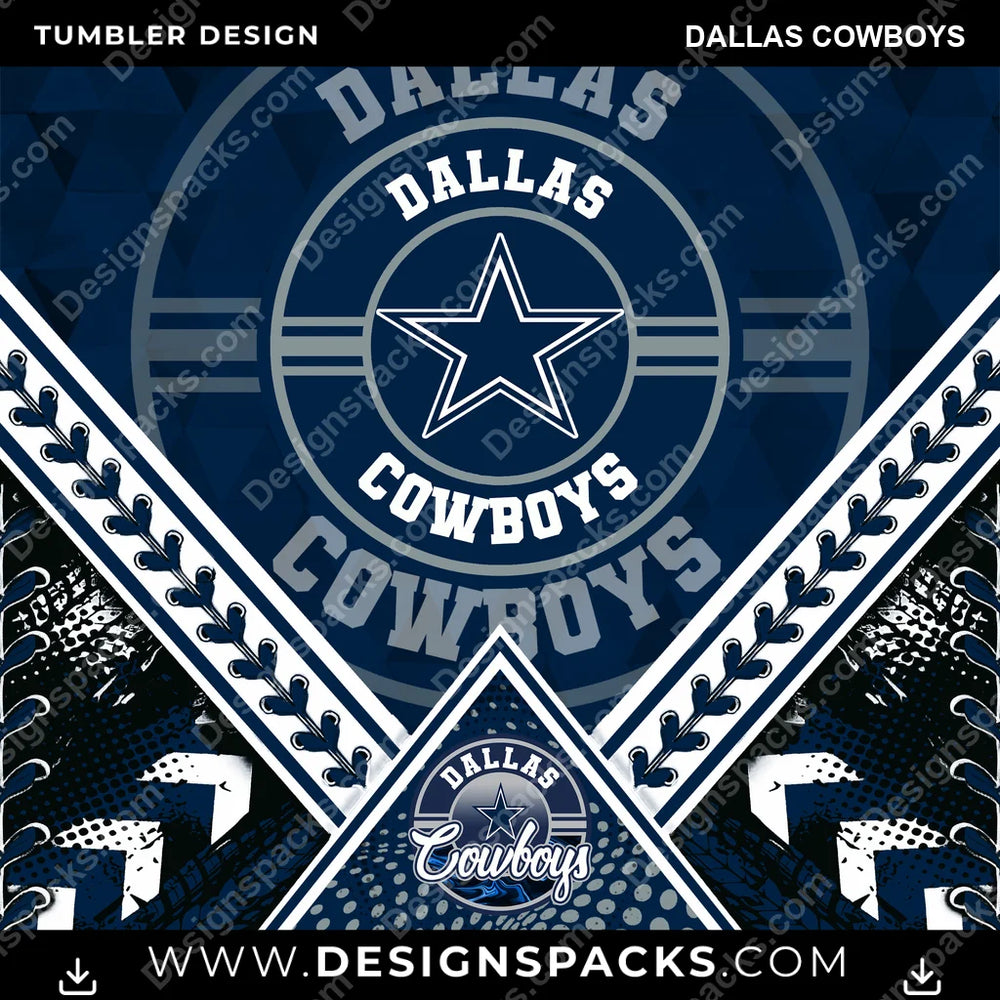Football Diamond Dallas Cowboys NFL Football Tumbler Digital Wrap Design Download