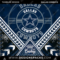 Load image into Gallery viewer, Football Diamond Dallas Cowboys NFL Football Tumbler Digital Wrap Design Download
