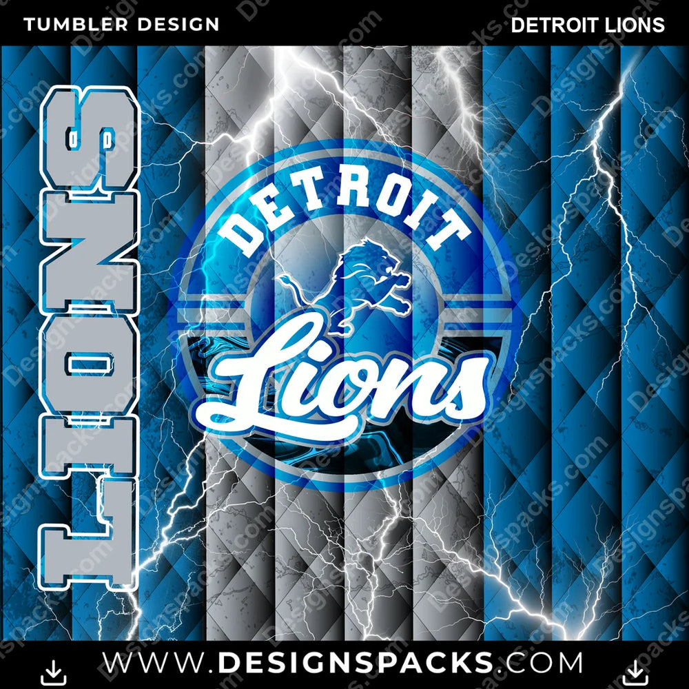 Football Diamond Detroit Lions NFL Football Tumbler Digital Wrap Design Download