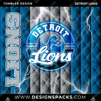 将图片加载到图库查看器中，Football Diamond Detroit Lions NFL Football Tumbler Digital Wrap Design Download
