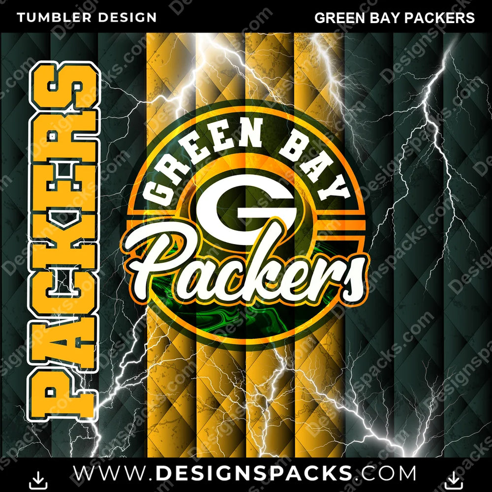 Football Diamond Green Bay Packers NFL Football Tumbler Digital Wrap Design Download