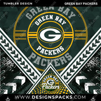 将图片加载到图库查看器中，Football Diamond Green Bay Packers NFL Football Tumbler Digital Wrap Design Download
