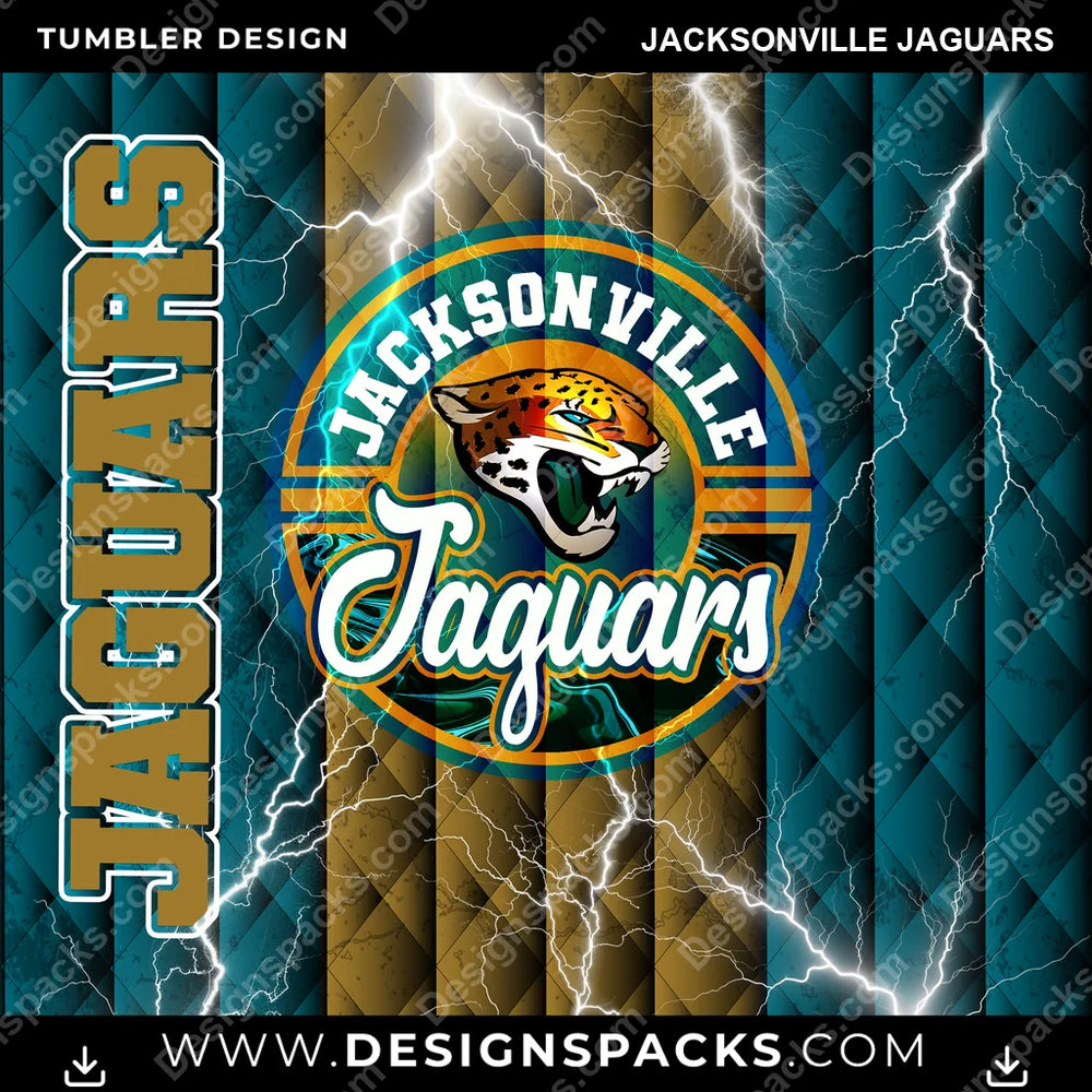 Football Diamond Jacksonville Jaguars NFL Football Tumbler Digital Wrap Design Download