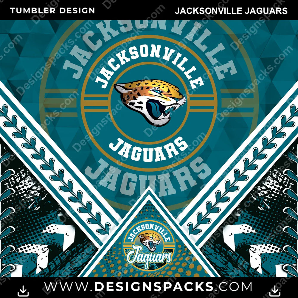 Football Diamond Jacksonville Jaguars NFL Football Tumbler Digital Wrap Design Download