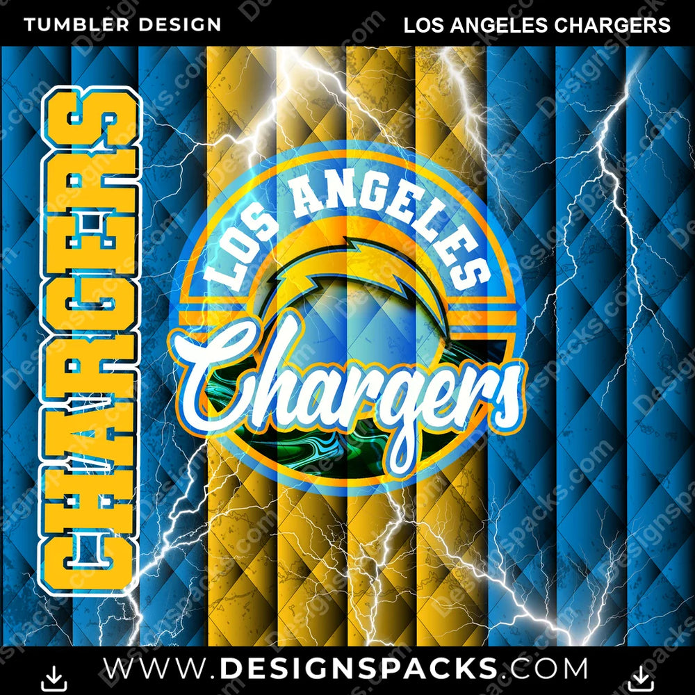 Football Diamond Los Angeles Chargers NFL Football Tumbler Digital Wrap Design Download