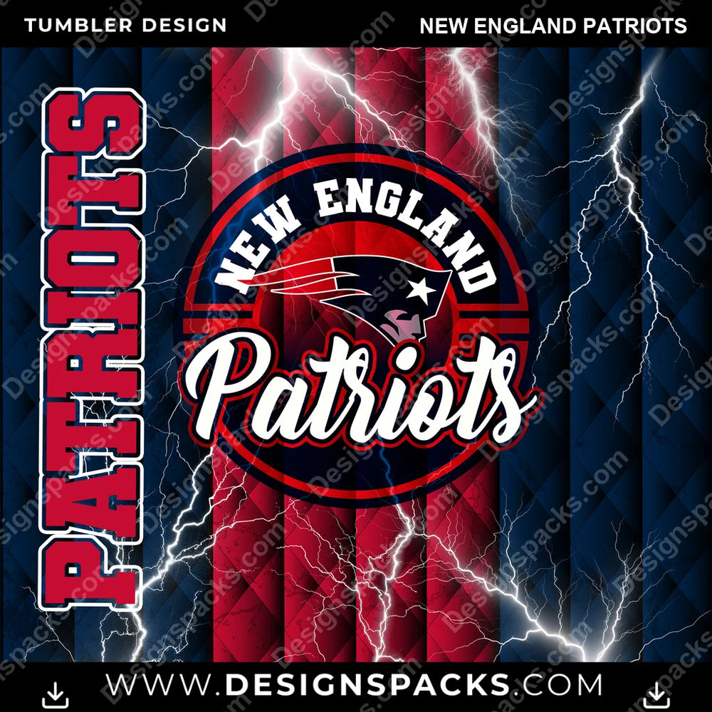 Football Diamond New England Patriots NFL Football Tumbler Digital Wrap Design Download