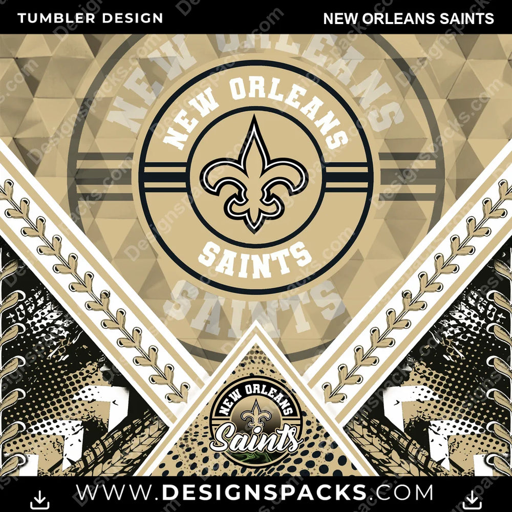 Football Diamond New Orleans Saints NFL Football Tumbler Digital Wrap Design Download