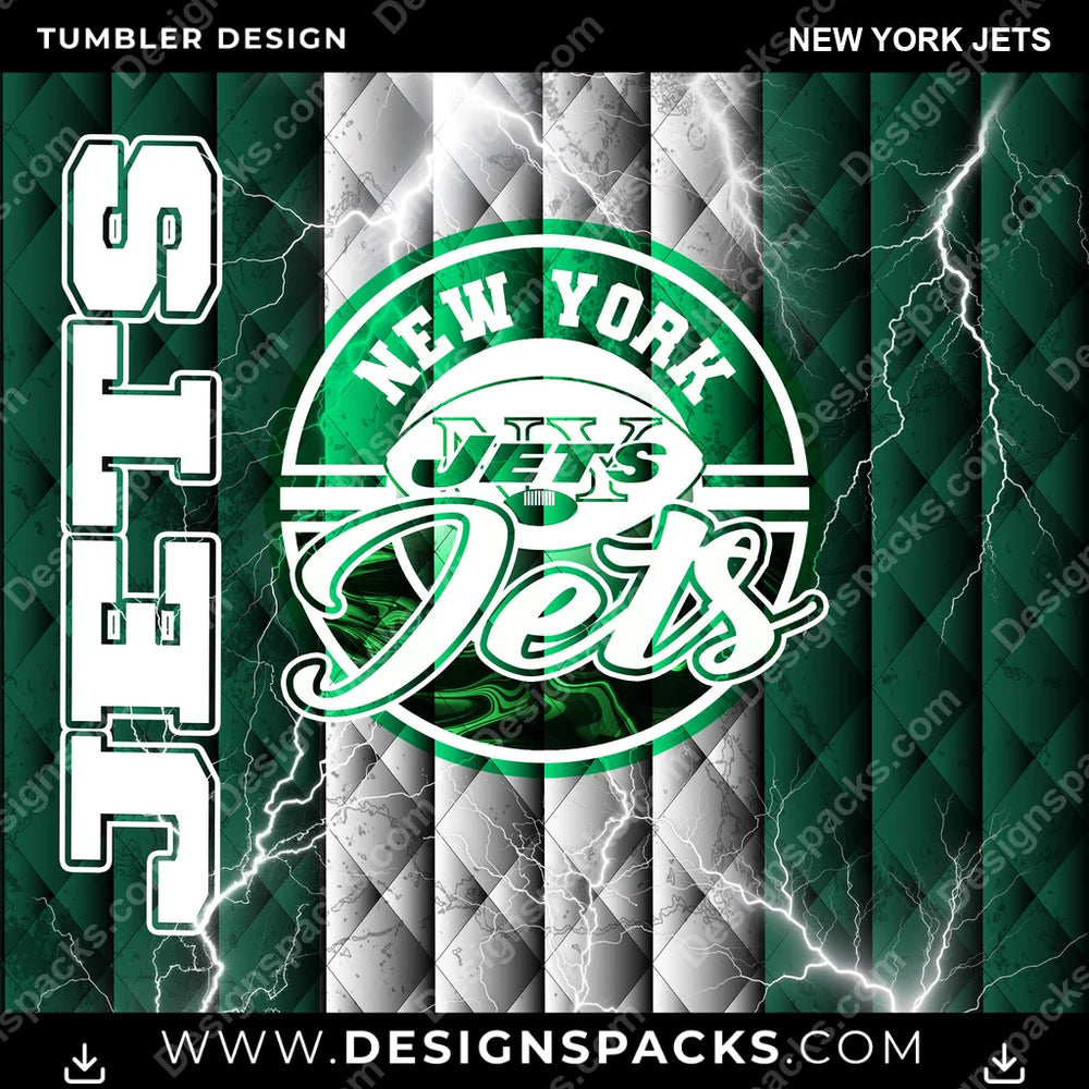 Football Diamond New York Jets NFL Football Tumbler Digital Wrap Design Download