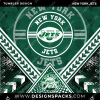 Load image into Gallery viewer, Football Diamond New York Jets NFL Football Tumbler Digital Wrap Design Download
