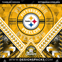 Load image into Gallery viewer, Football Diamond Pittsburgh Steelers NFL Football Tumbler Digital Wrap Design Download
