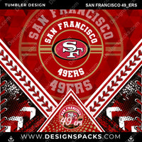 Load image into Gallery viewer, Football Diamond San Francisco 49ers NFL Football Tumbler Digital Wrap Design Download
