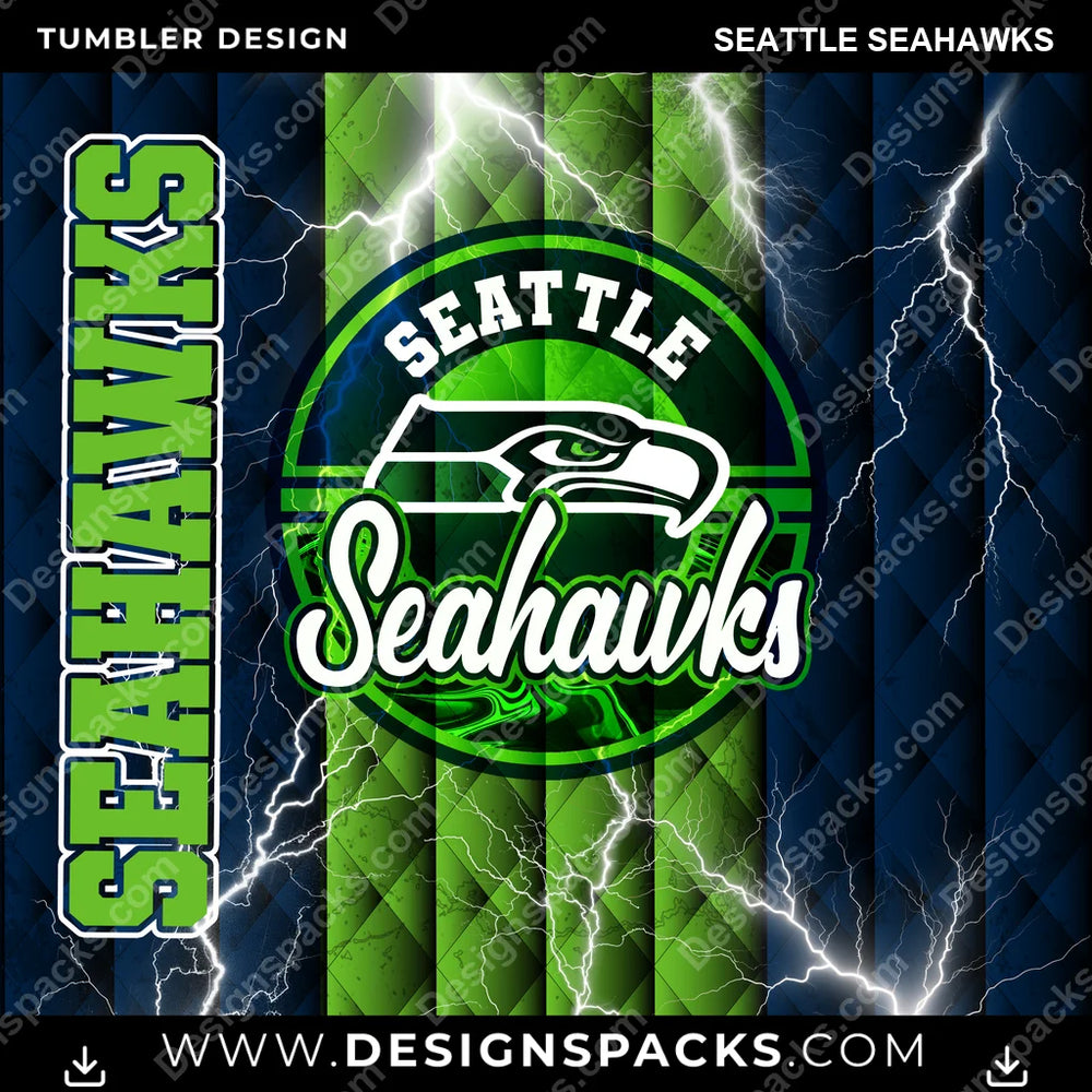 Football Diamond Seattle Seahawks NFL Football Tumbler Digital Wrap Design Download