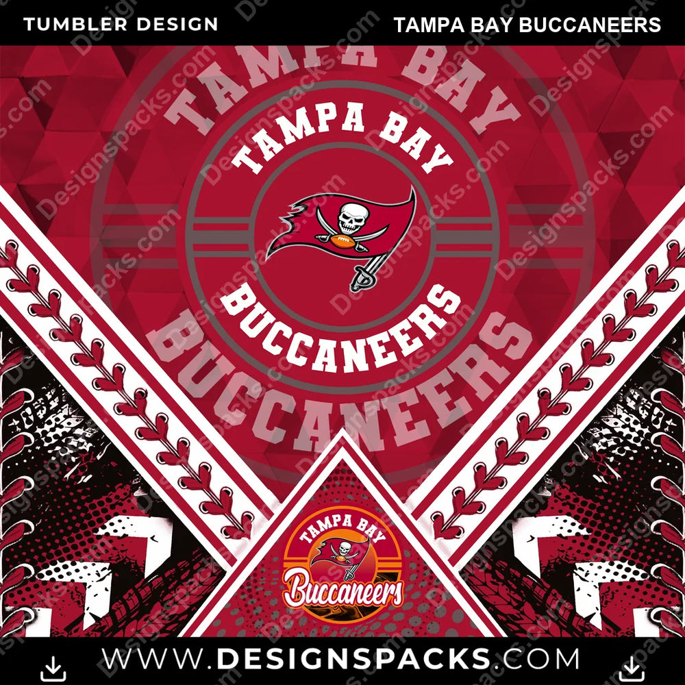 Football Diamond Tampa Bay Buccaneers NFL Football Tumbler Digital Wrap Design Download