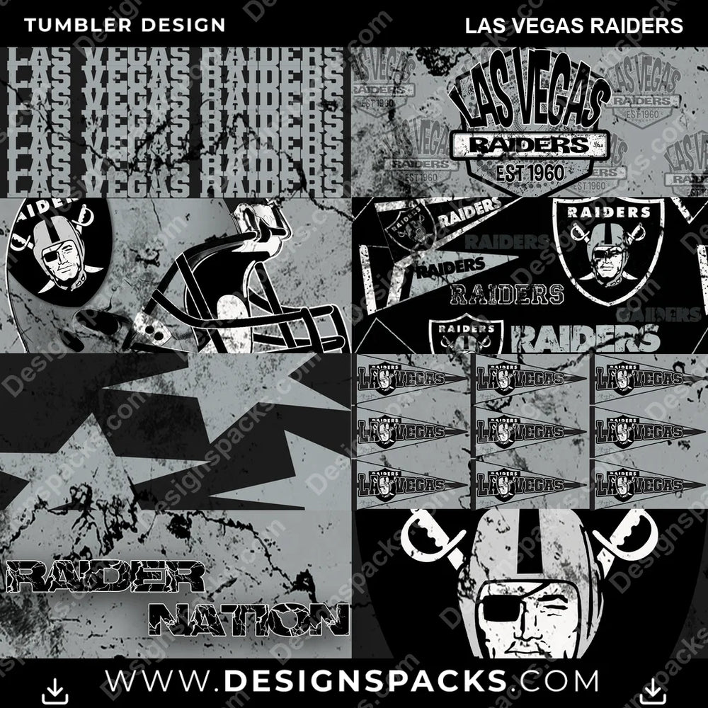 Football Distressed BG Las Vegas Raiders NFL Football Tumbler Digital Wrap Design Download