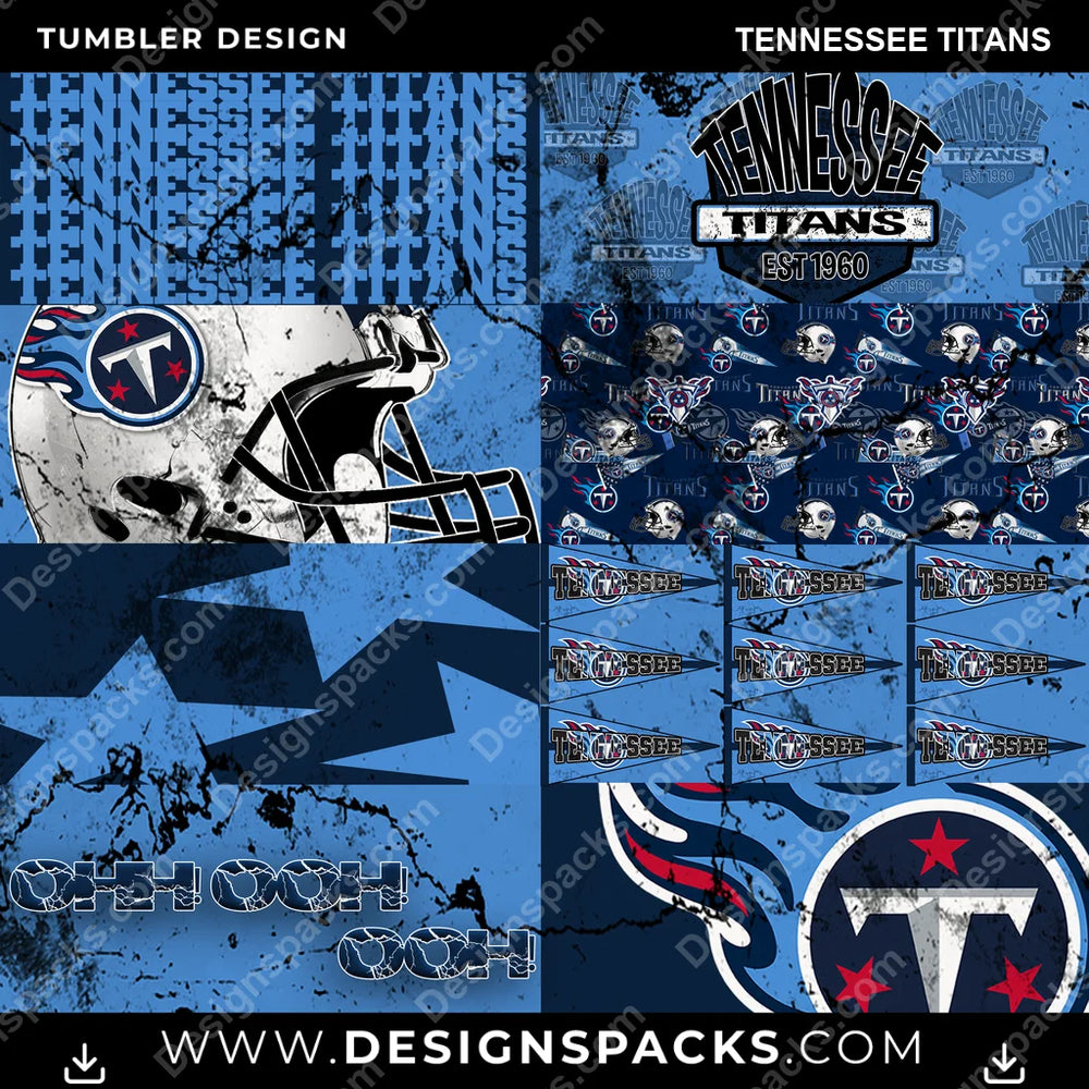 Football Distressed BG Tennessee Titans NFL Football Tumbler Digital Wrap Design Download