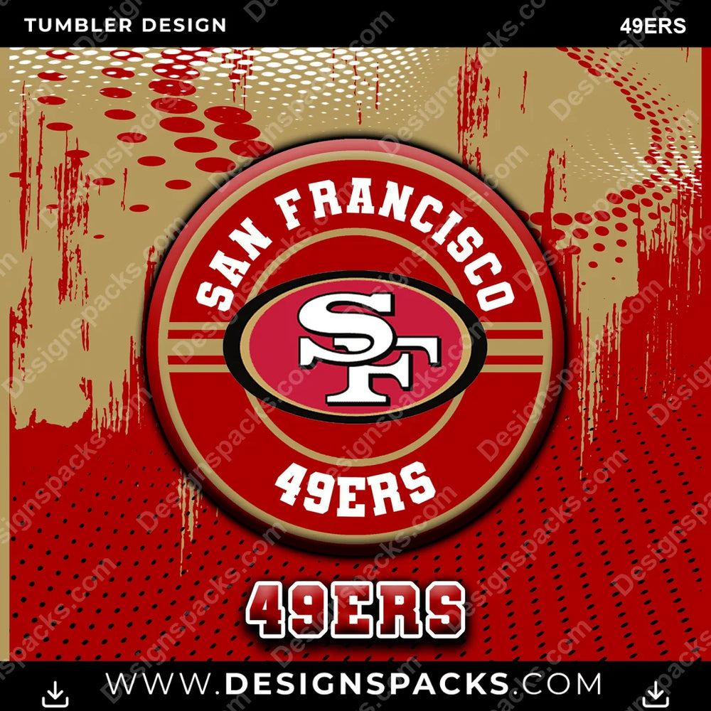 Football Dot Logo 49ers NFL Football Tumbler Digital Wrap Design Download