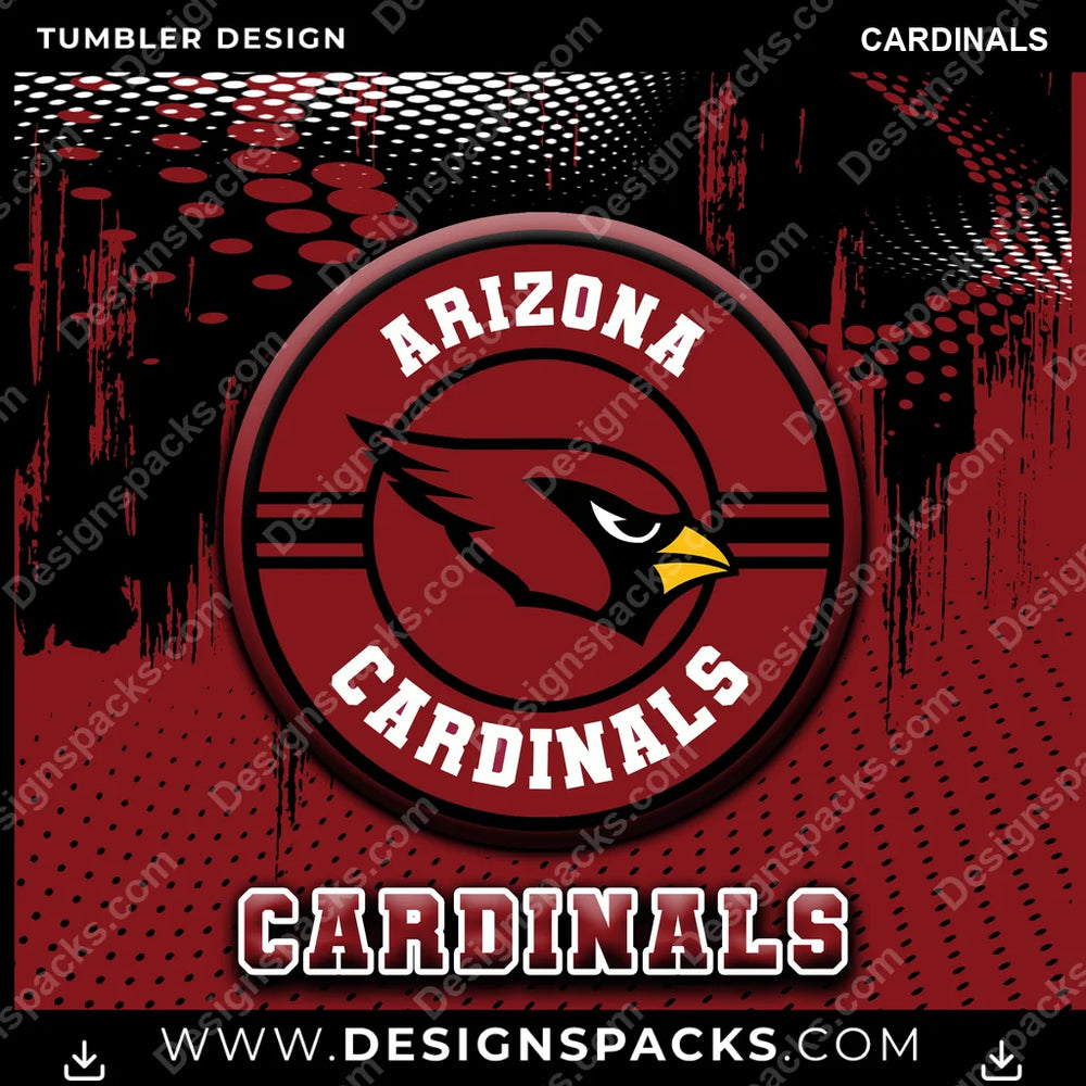 Football Dot Logo Cardinals NFL Football Tumbler Digital Wrap Design Download