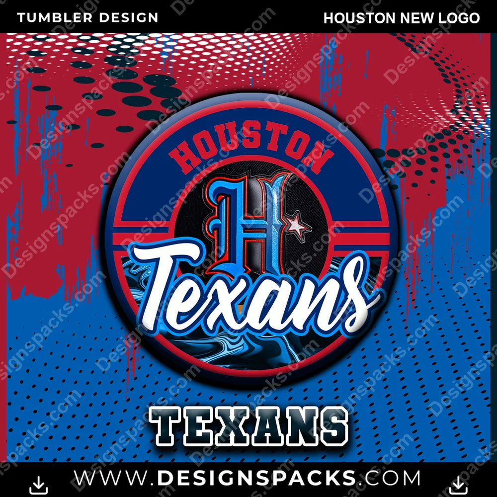 Football Dot Logo Houston New Logo NFL Football Tumbler Digital Wrap Design Download