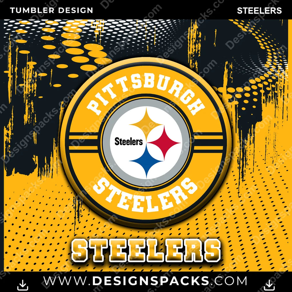 Football Dot Logo Steelers NFL Football Tumbler Digital Wrap Design Download