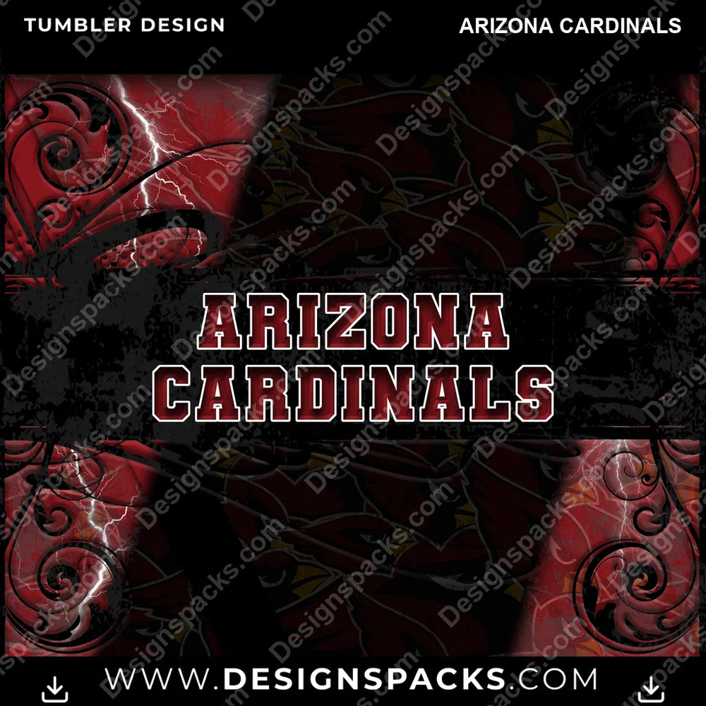 Football Elegant Arizona Cardinals NFL Football Tumbler Digital Wrap Design Download