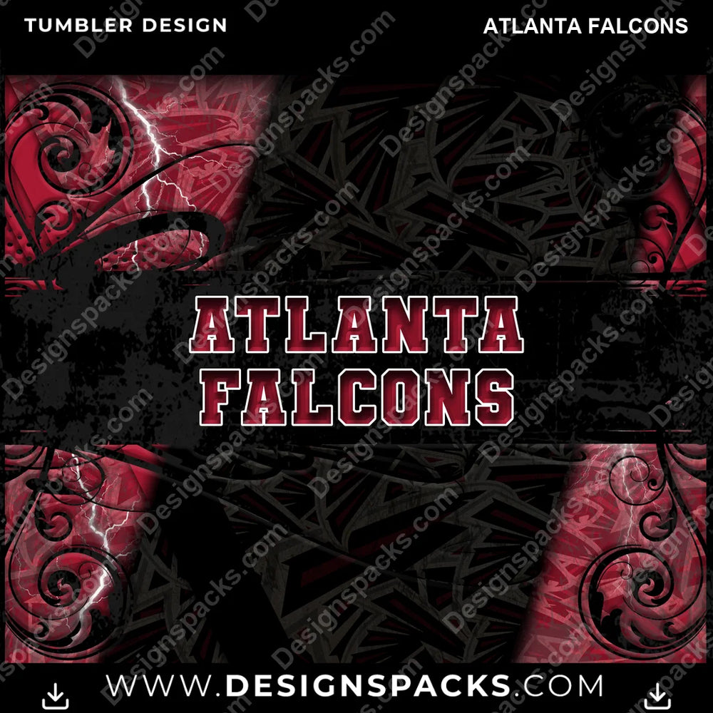 Football Elegant Atlanta Falcons NFL Football Tumbler Digital Wrap Design Download