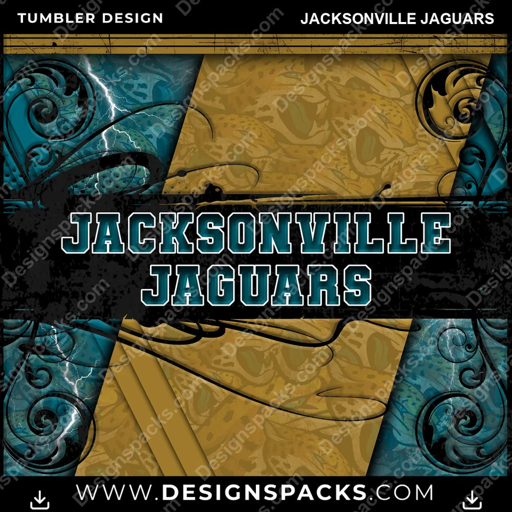 Football Elegant Jacksonville Jaguars NFL Football Tumbler Digital Wrap Design Download