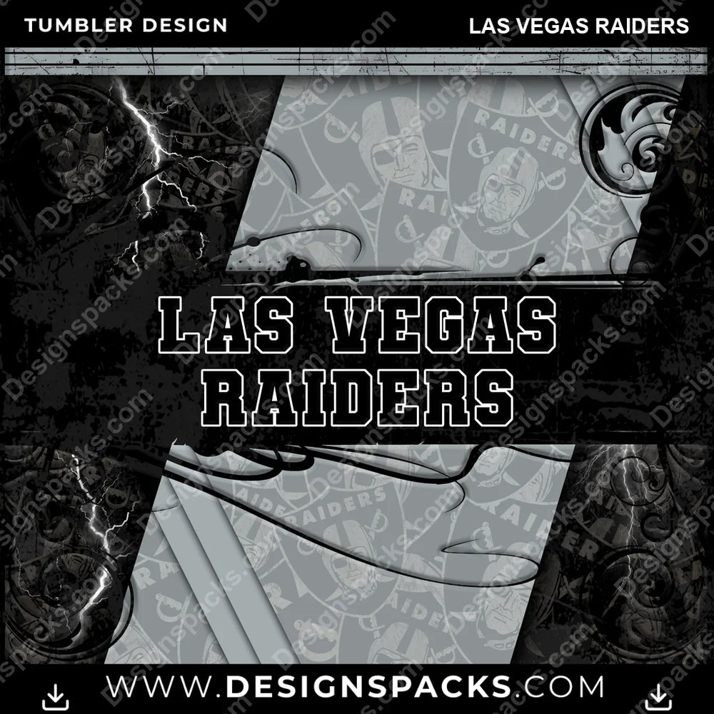 Football Elegant Las Vegas Raiders NFL Football Tumbler Digital Wrap Design Download