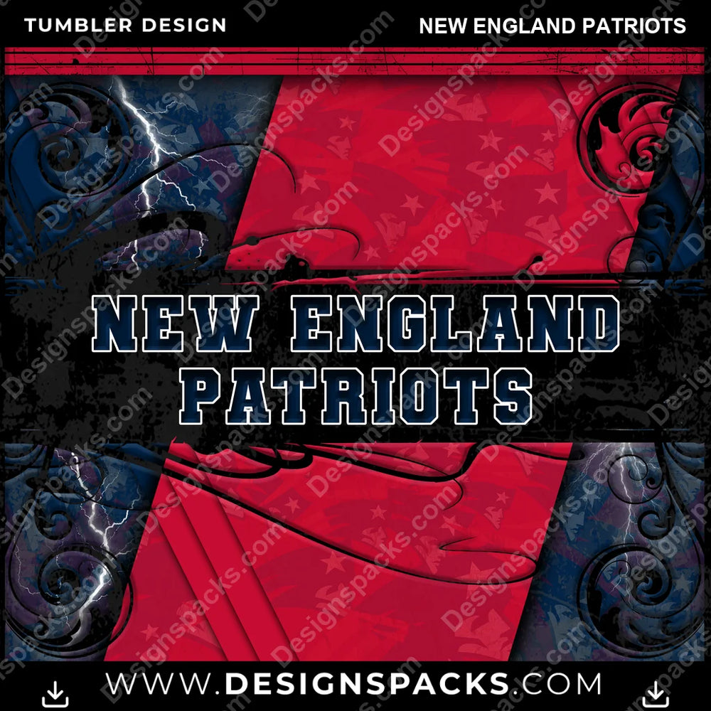 Football Elegant New England Patriots NFL Football Tumbler Digital Wrap Design Download