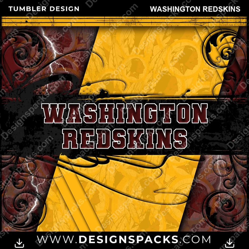 Football Elegant Washington Redskins NFL Football Tumbler Digital Wrap Design Download