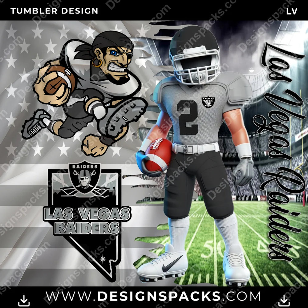 Football Flag & Football LV NFL Football Tumbler Digital Wrap Design Download