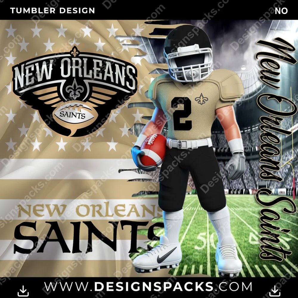 Football Flag & Football NO NFL Football Tumbler Digital Wrap Design Download
