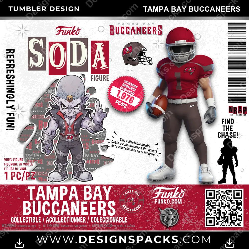 Football Funko Soda Tampa Bay Buccaneers NFL Football Tumbler Digital Wrap Design Download