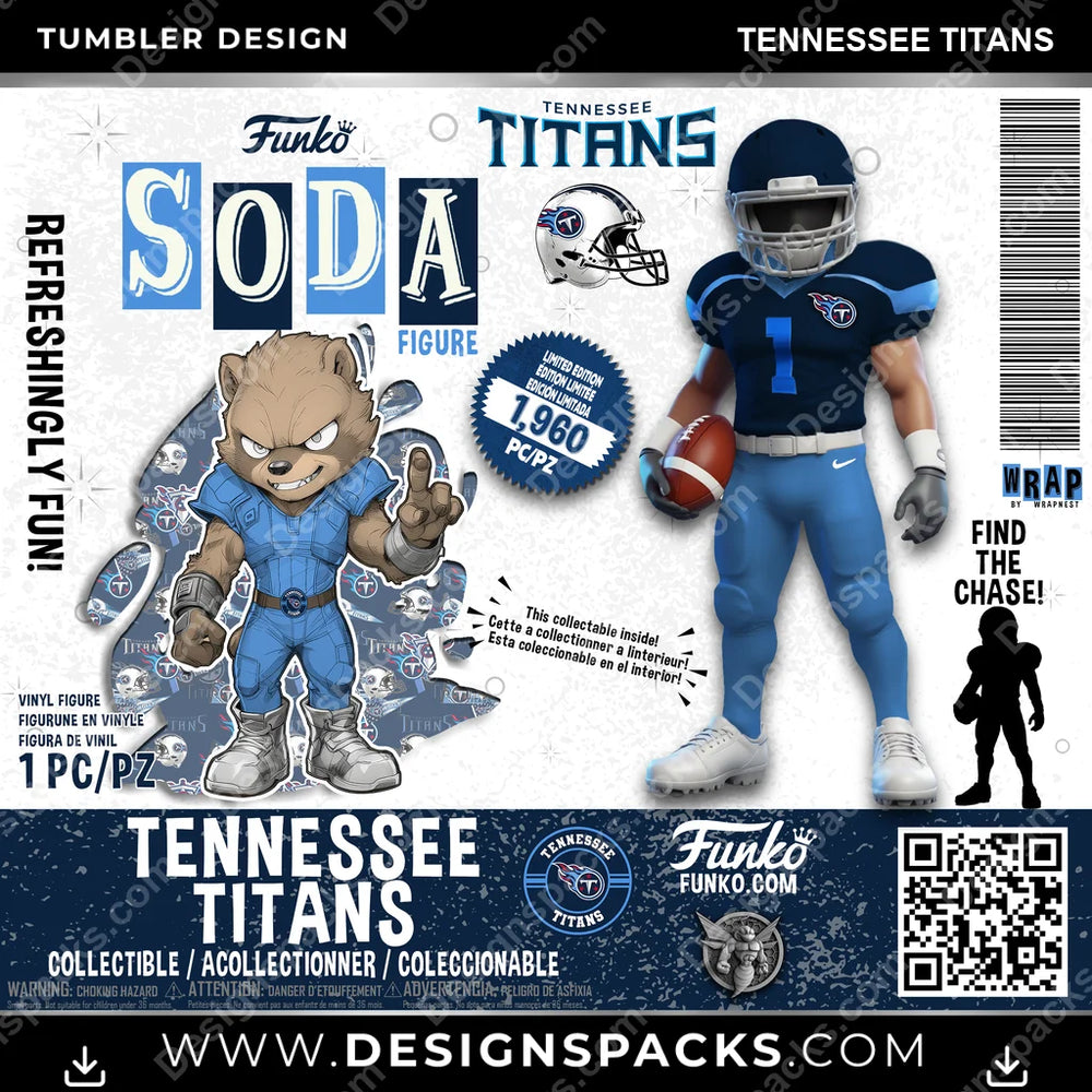 Football Funko Soda Tennessee Titans NFL Football Tumbler Digital Wrap Design Download