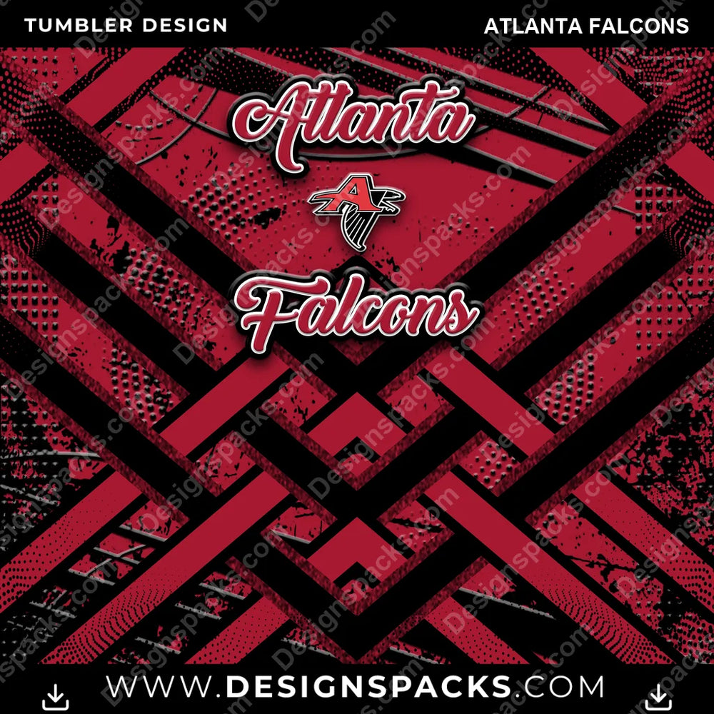Football Glitter Stripe Atlanta Falcons NFL Football Tumbler Digital Wrap Design Download