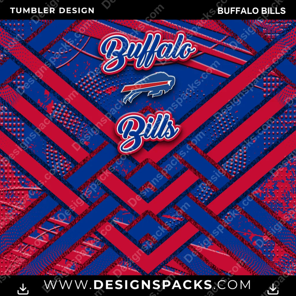 Football Glitter Stripe Buffalo Bills NFL Football Tumbler Digital Wrap Design Download