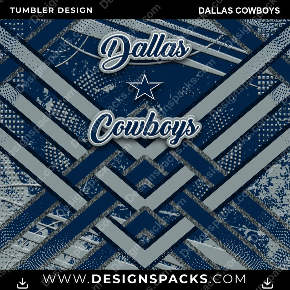 Football Glitter Stripe Dallas Cowboys NFL Football Tumbler Digital Wrap Design Download