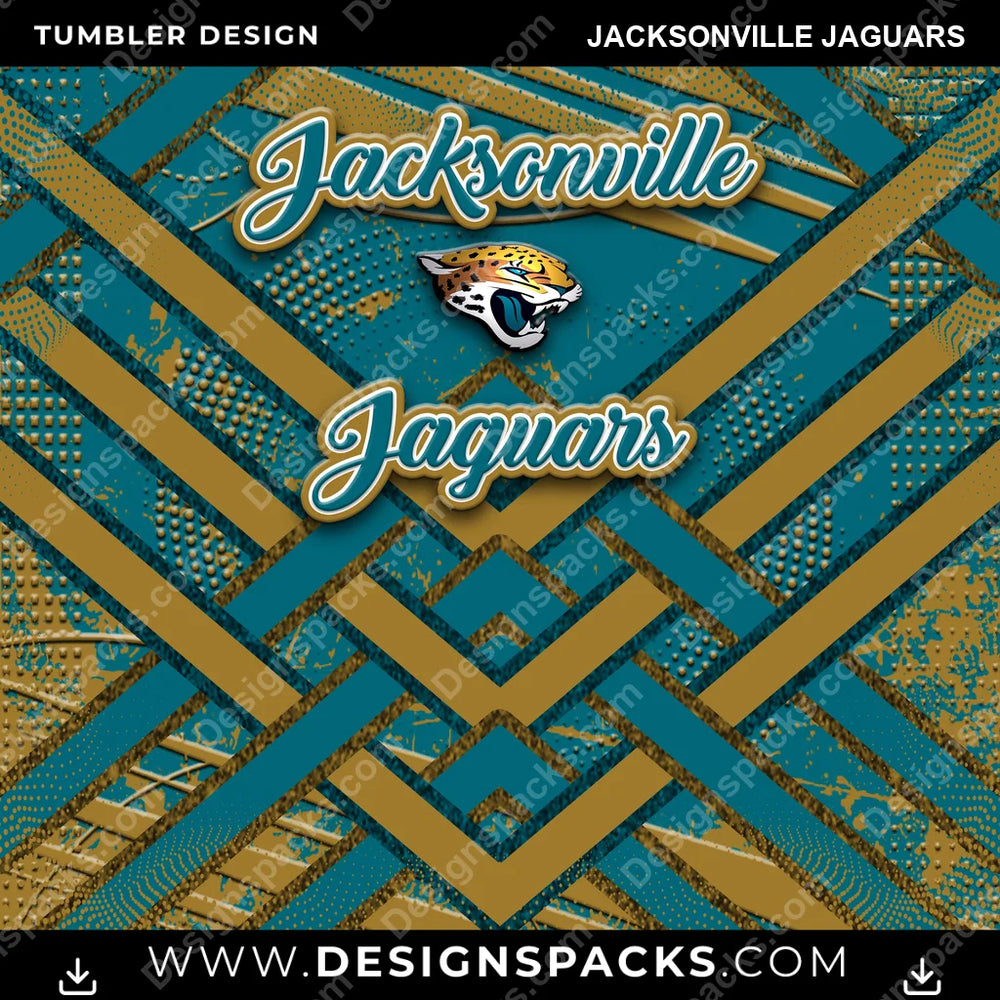 Football Glitter Stripe Jacksonville Jaguars NFL Football Tumbler Digital Wrap Design Download