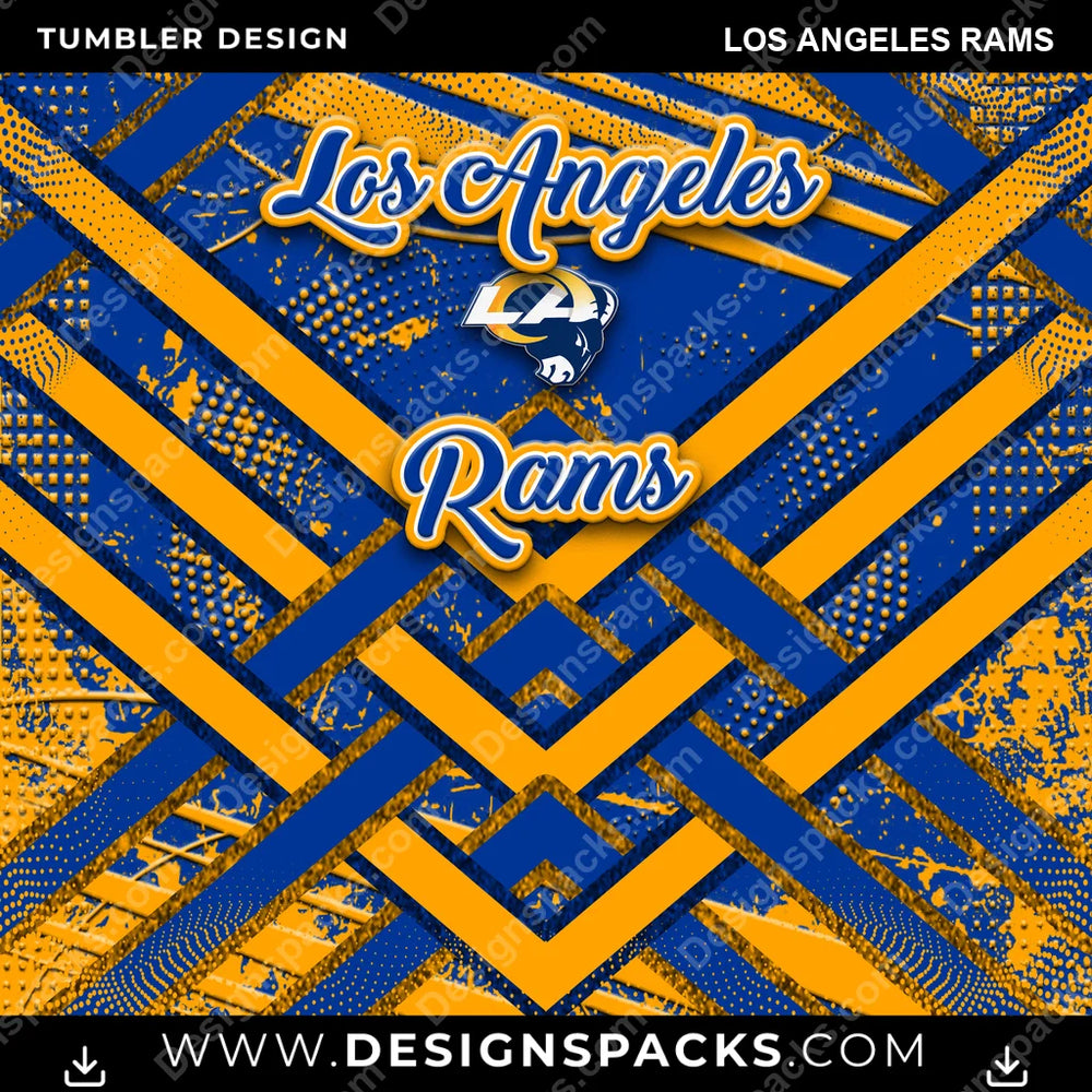 Football Glitter Stripe Los Angeles Rams NFL Football Tumbler Digital Wrap Design Download
