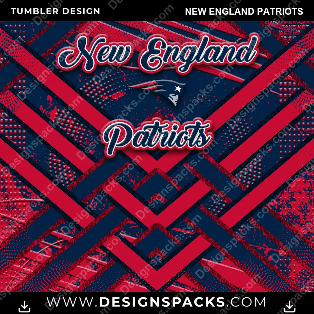 Football Glitter Stripe New England Patriots NFL Football Tumbler Digital Wrap Design Download