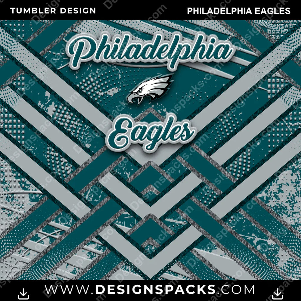 Football Glitter Stripe Philadelphia Eagles NFL Football Tumbler Digital Wrap Design Download
