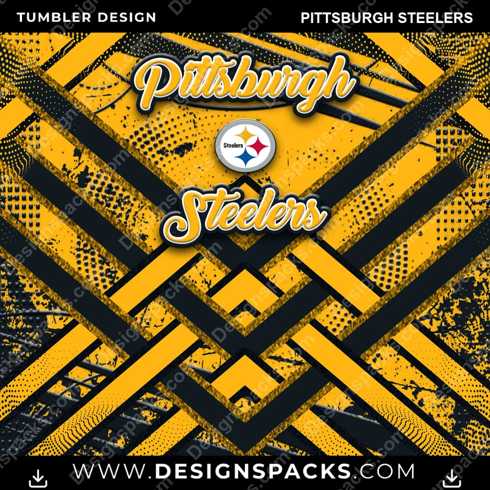 Football Glitter Stripe Pittsburgh Steelers NFL Football Tumbler Digital Wrap Design Download