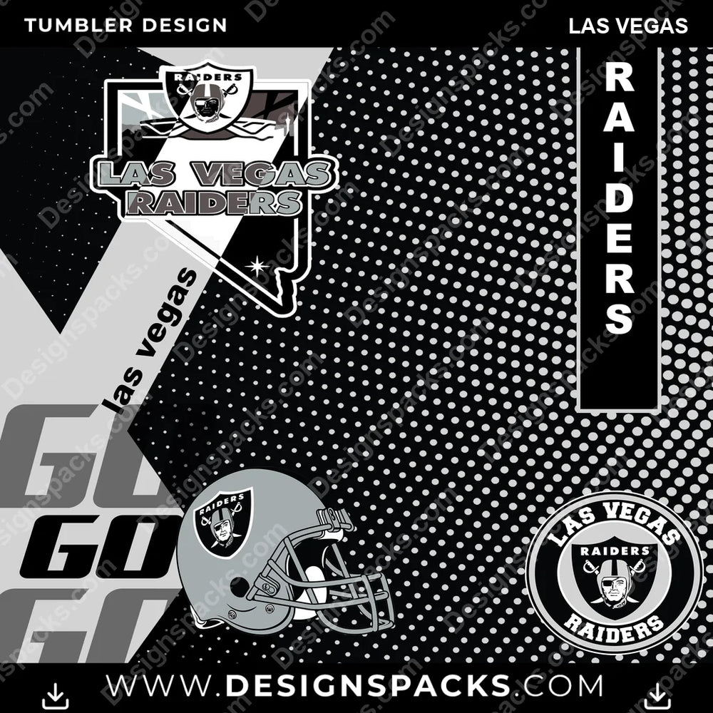 Football GO Las Vegas NFL Football Tumbler Digital Wrap Design Download