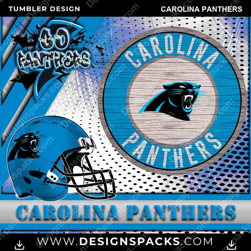 Football Go Team Carolina Panthers NFL Football Tumbler Digital Wrap Design Download