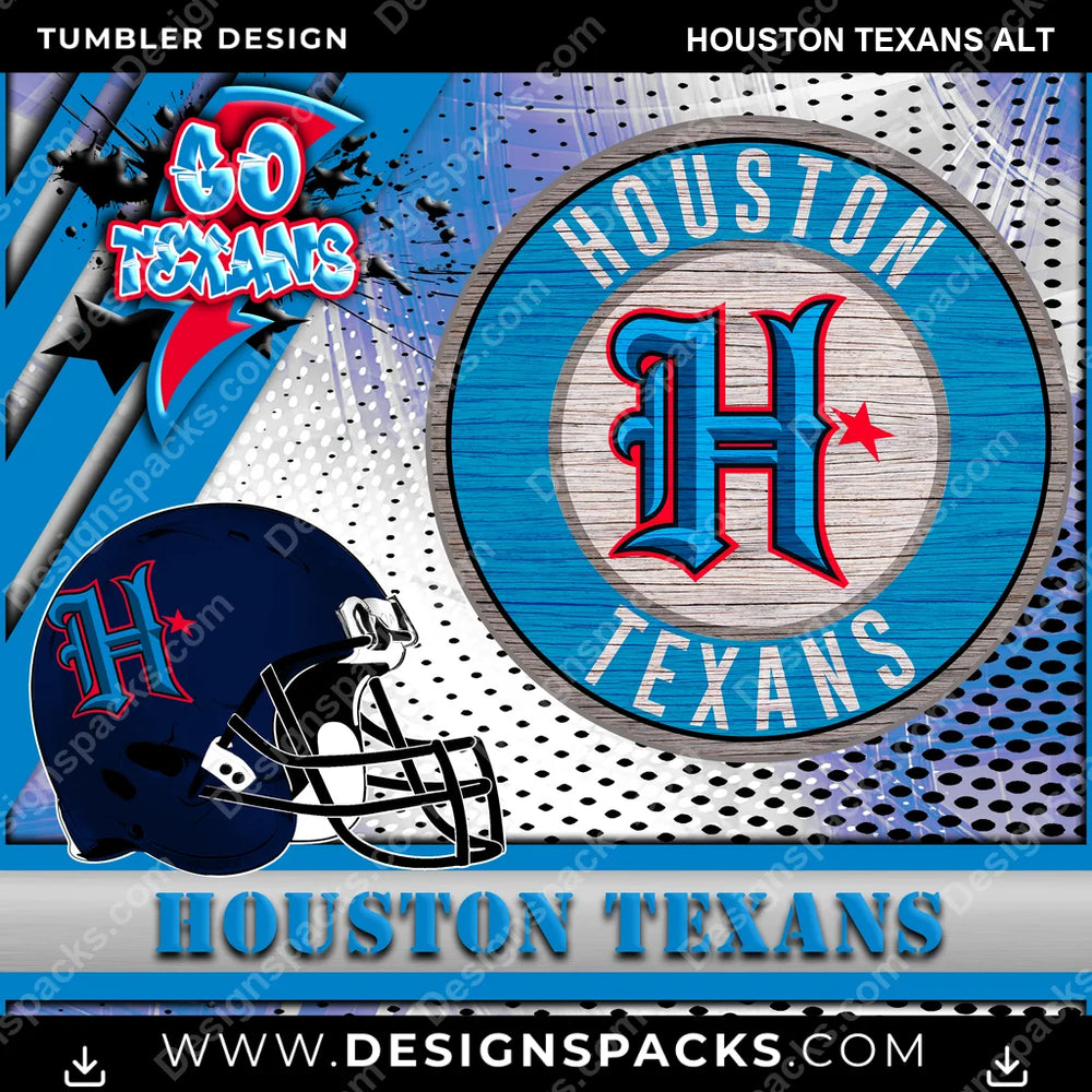 Football Go Team Houston Texans Alt NFL Football Tumbler Digital Wrap Design Download