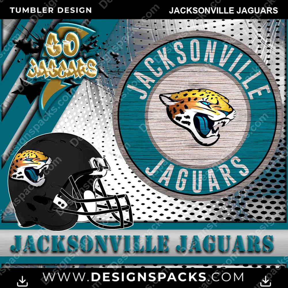 Football Go Team Jacksonville Jaguars NFL Football Tumbler Digital Wrap Design Download