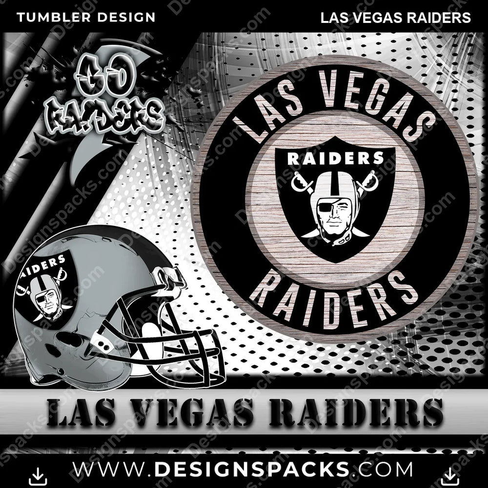 Football Go Team Las Vegas Raiders NFL Football Tumbler Digital Wrap Design Download